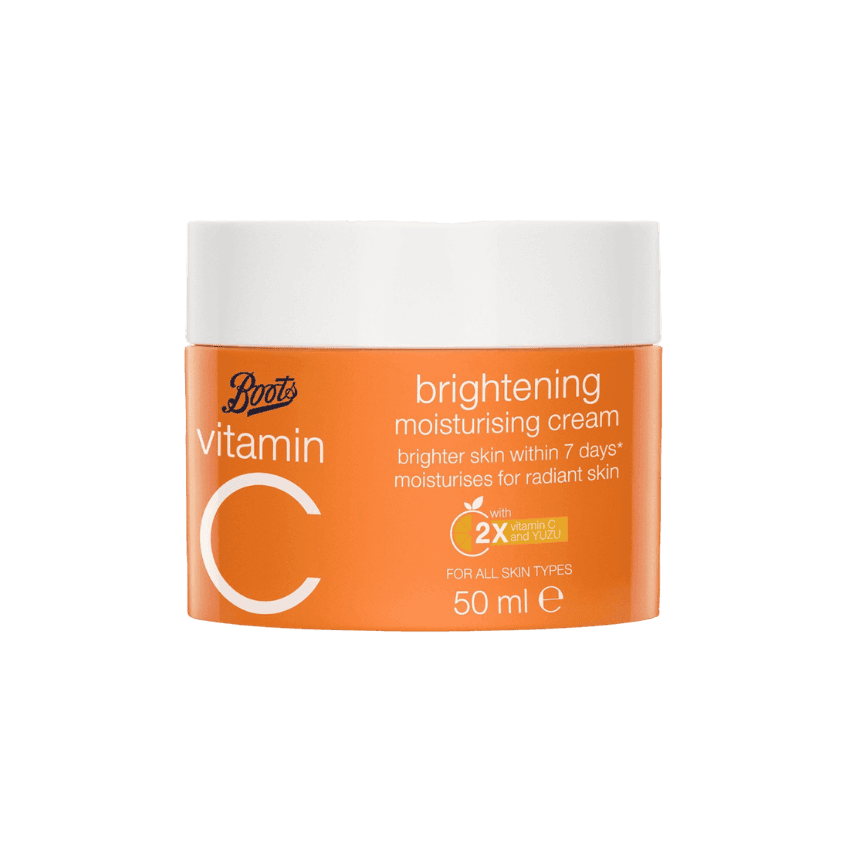Boots Vitamin C Brightening Moisturizing Cream 50g front packaging