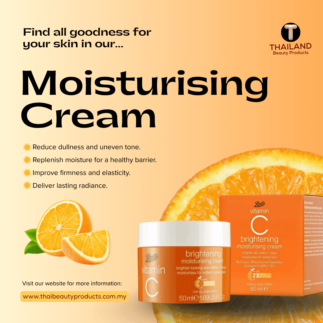 Boots Vitamin C Brightening Moisturizing Cream 50g front packaging